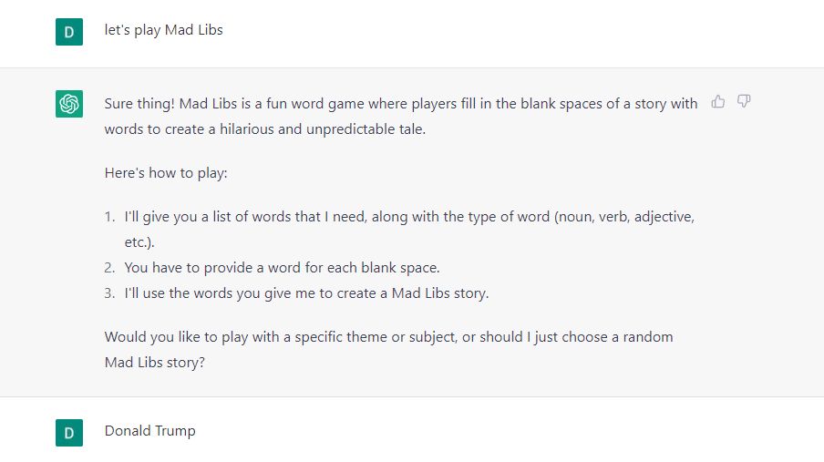 #6 Mad Libs Word Game